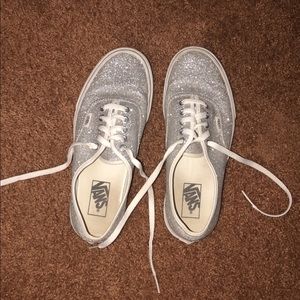 Women’s silver sparkle vans